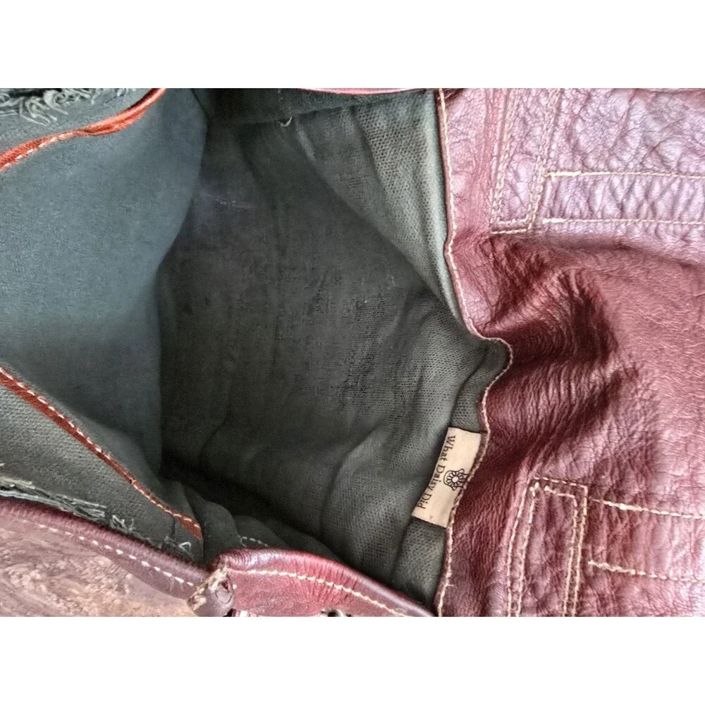 What Daisy Did Recycled Leather Messenger Bag Dark Brown Shoulder Crossbody Flaw